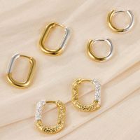 1 Pair Simple Style Commute Color Block Plating Sterling Silver 18k Gold Plated White Gold Plated Earrings main image 1