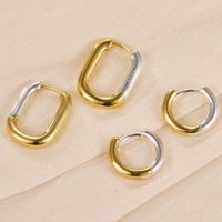 1 Pair Simple Style Commute Color Block Plating Sterling Silver 18k Gold Plated White Gold Plated Earrings main image 3