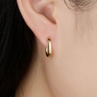 1 Pair Simple Style Commute Color Block Plating Sterling Silver 18k Gold Plated White Gold Plated Earrings main image 2