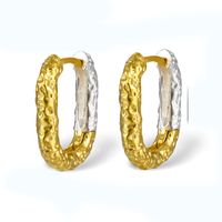 1 Pair Simple Style Commute Color Block Plating Sterling Silver 18k Gold Plated White Gold Plated Earrings sku image 1