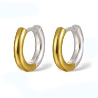 1 Pair Simple Style Commute Color Block Plating Sterling Silver 18k Gold Plated White Gold Plated Earrings sku image 3