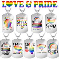 Classic Style Letter Rainbow Stainless Steel Pendant Necklace main image 5