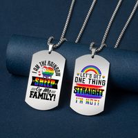 Classic Style Letter Rainbow Stainless Steel Pendant Necklace main image 3