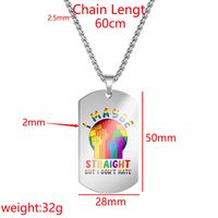 Classic Style Letter Rainbow Stainless Steel Pendant Necklace main image 2