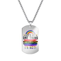 Classic Style Letter Rainbow Stainless Steel Pendant Necklace sku image 3