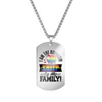 Classic Style Letter Rainbow Stainless Steel Pendant Necklace sku image 5