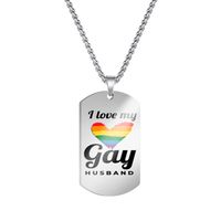 Classic Style Letter Rainbow Stainless Steel Pendant Necklace sku image 4