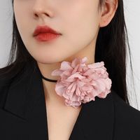 Élégant Fleur Velours Coréen Patchwork Femmes Collier Ras De Cou main image 1