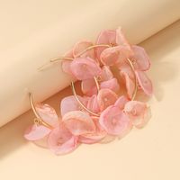 Simple Style Flower Alloy Chiffon Handmade Women's Earrings main image 3