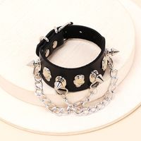 Hip-hop Solid Color Leather Patchwork Unisex Bracelets main image 5