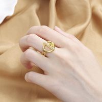 Simple Style Solid Color Copper Toggle Plating Open Ring main image 3