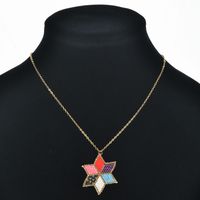 Bohemian Leaf Star Copper Plating Pendant Necklace main image 4