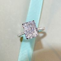Wholesale Modern Style Square Sterling Silver Plating Inlay Zircon Rings main image 2