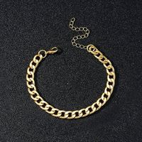 Wholesale Simple Style Solid Color Stainless Steel Plating Gold Plated Bracelets Necklace main image 3