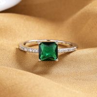 Vintage Style Square Copper Inlay Zircon Rings main image 3