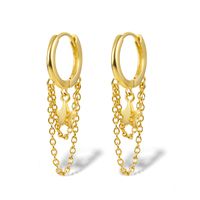 1 Pair Elegant Basic Lady Star Plating Sterling Silver 18k Gold Plated White Gold Plated Drop Earrings sku image 2