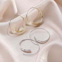 1 Pair Simple Style Solid Color Plating Alloy Hoop Earrings main image 1