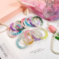 Casual Simple Style Round Gradient Color Plastic Beaded Plating Women's Bracelets main image 1