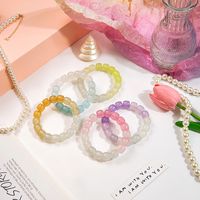 Casual Simple Style Round Gradient Color Plastic Beaded Plating Women's Bracelets main image 5