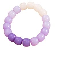 Casual Simple Style Round Gradient Color Plastic Beaded Plating Women's Bracelets main image 4