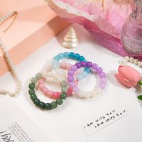 Casual Simple Style Round Gradient Color Plastic Beaded Plating Women's Bracelets main image 3