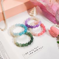 Casual Simple Style Round Gradient Color Plastic Beaded Plating Women's Bracelets main image 2
