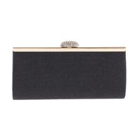 Silver Black Champagne Pu Leather Solid Color Square Evening Bags sku image 1