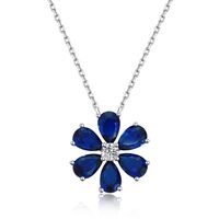 Wholesale Simple Style Flower Sterling Silver Inlay Earrings Necklace sku image 4