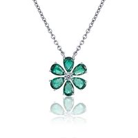 Wholesale Simple Style Flower Sterling Silver Inlay Earrings Necklace sku image 5