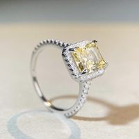 Wholesale Modern Style Square Sterling Silver Plating Inlay Zircon Rings main image 4