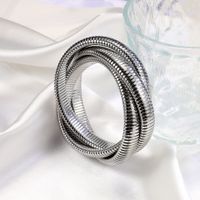 Exaggerated Simple Style Solid Color Stainless Steel Polishing Plating Bangle main image 2