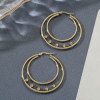 Simple Style Solid Color Titanium Steel Plating Gold Plated Women's Earrings sku image 1