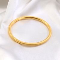 Casual Simple Style Solid Color Titanium Steel Polishing Plating Bangle main image 6