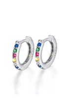 1 Pair Elegant Lady Simple Style Geometric Plating Inlay Sterling Silver Zircon 18k Gold Plated White Gold Plated Earrings sku image 5