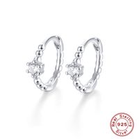 1 Pair Simple Style Commute Circle Plating Inlay Sterling Silver Zircon 18k Gold Plated White Gold Plated Hoop Earrings main image 4