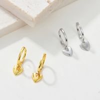 1 Pair Casual Lady Heart Shape Plating Inlay Sterling Silver Zircon 18k Gold Plated White Gold Plated Drop Earrings main image 4