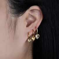 1 Pair Casual Lady Heart Shape Plating Inlay Sterling Silver Zircon 18k Gold Plated White Gold Plated Drop Earrings main image 2
