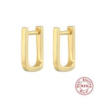1 Pair Basic Simple Style Commute Square Plating Sterling Silver 18k Gold Plated White Gold Plated Earrings sku image 1