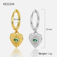 1 Pair Casual Lady Heart Shape Plating Inlay Sterling Silver Zircon 18k Gold Plated White Gold Plated Drop Earrings sku image 6
