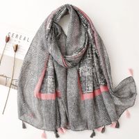 Fashion Scarf Orange Wheat Ear Tassel Travel Beach Towel Shawl sku image 25