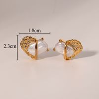 1 Par Clásico Retro Geométrico Enchapado Embutido Cobre Perlas Artificiales Chapado En Oro De 18 Quilates. Pendientes sku image 3