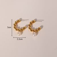 1 Paar Vintage-stil Klassischer Stil Geometrisch Inlay Kupfer Süßwasserperle 18 Karat Vergoldet Ohrringe sku image 3