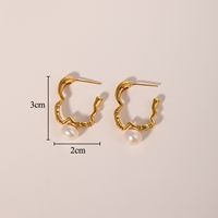 1 Pair Vintage Style Classic Style Geometric Inlay Copper Freshwater Pearl 18k Gold Plated Earrings sku image 2