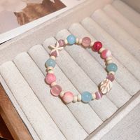 Sweet Heart Shape Flower Shell Alloy Beaded Plating Inlay Rhinestones Opal Women's Bracelets sku image 12