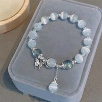 Sweet Heart Shape Flower Shell Alloy Beaded Plating Inlay Rhinestones Opal Women's Bracelets sku image 15