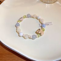 Sucré Forme De Cœur Fleur Coquille Alliage Perlé Placage Incruster Strass Opale Femmes Bracelets sku image 10