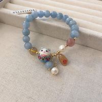 Süss Herzform Blume Hülse Legierung Perlen Überzug Inlay Strasssteine Opal Frau Armbänder sku image 32