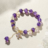 Sweet Heart Shape Flower Shell Alloy Beaded Plating Inlay Rhinestones Opal Women's Bracelets sku image 22