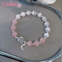 Sweet Heart Shape Flower Shell Alloy Beaded Plating Inlay Rhinestones Opal Women's Bracelets sku image 28