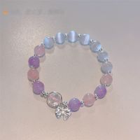 Sweet Heart Shape Flower Shell Alloy Beaded Plating Inlay Rhinestones Opal Women's Bracelets sku image 25